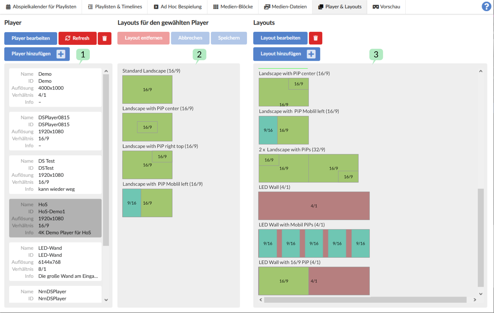 Screenshot Reiter Player &amp; Layouts