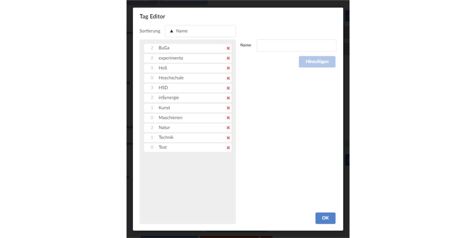 Screenshot Tag Editor