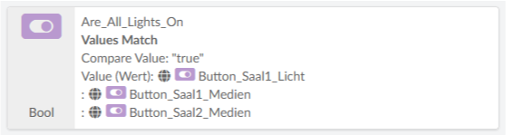 Screenshot Skript Block mit Operator &quot;Values Match&quot;