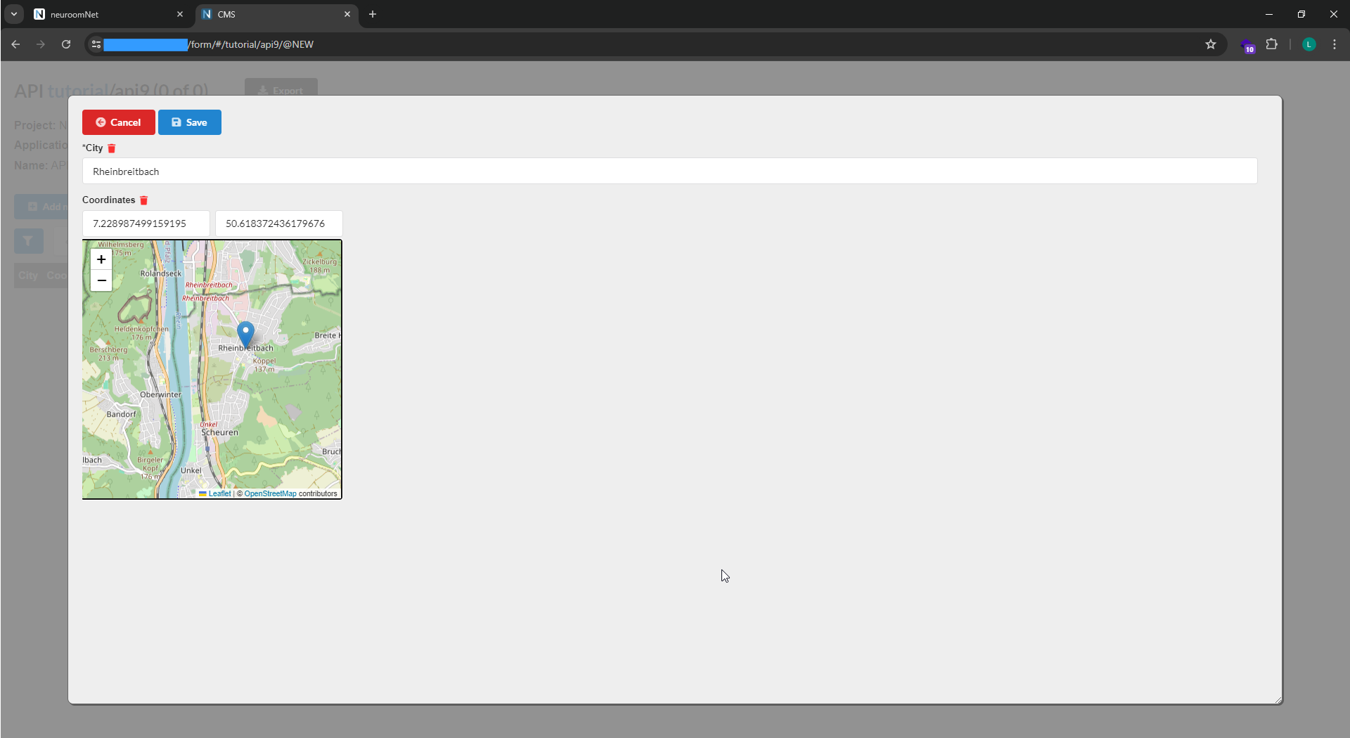Screenshot API-Element-View
