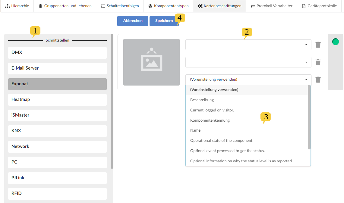 Module Setup: Screenshot of creating a card label for a provider or component type