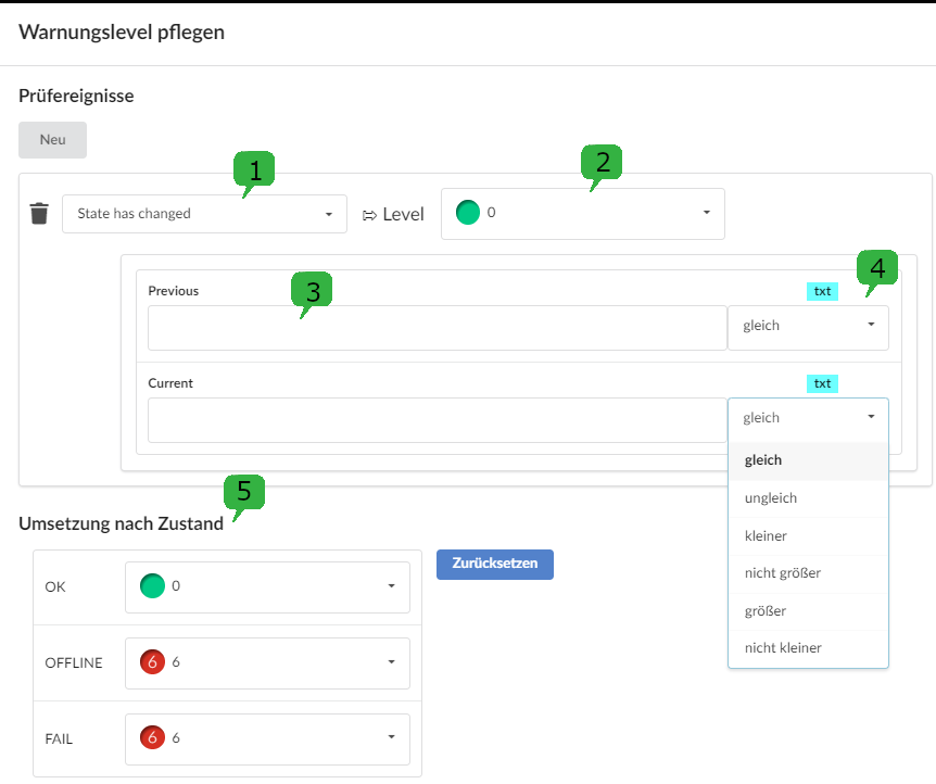 Module Setup: Configure warning levels