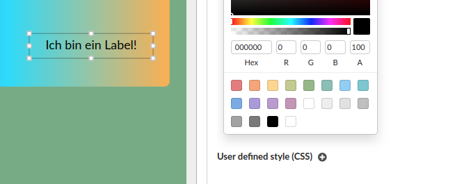 Screenshot Simple template with just one label as an elementary module