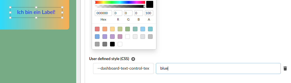 Configure screenshot text color via CSS styling variable