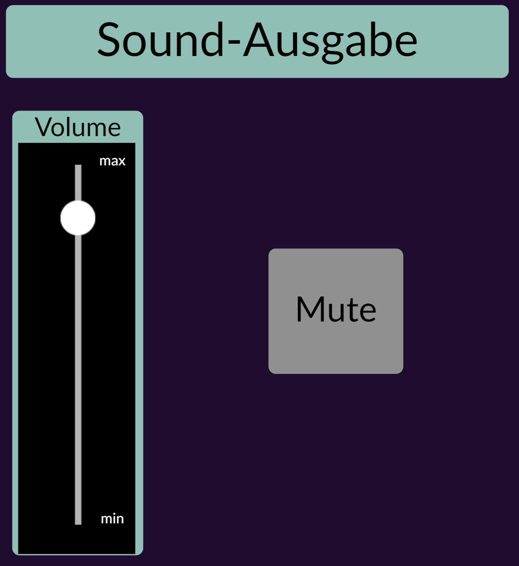 Screenshot dashboard of the audio DSP with the mute button switched off